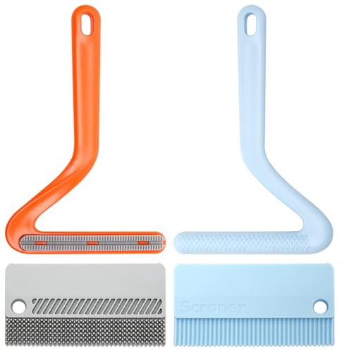 Lot de 4 brosses de toilettage réutilisables en caoutchouc TPR pour tapis, tapis, tapis de voiture