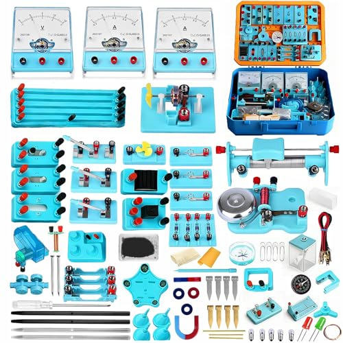 Electromagnetismo Kit,Circuit y Magnetismo Kits de experimentos,Kits de experimentos de Circuito y magnetismo,122pcs con Instrucciones De Funcionamiento,para Experimento de Ciencia educativa