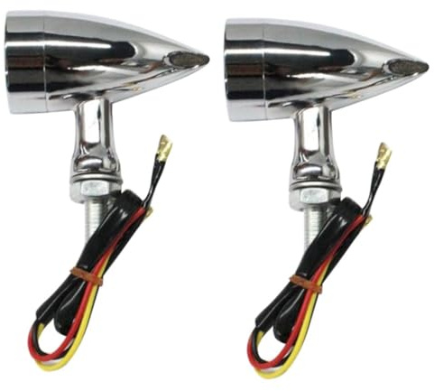UPKOCH Luz para Motocicleta Retro de Aluminio Intermitente LED 12v para Moto Señalización Amarilla Electrochapada Accesorio para y Motos Clásicas