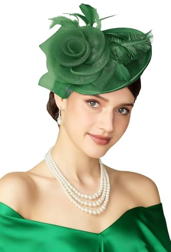 BABEYOND Damen Federn Fascinator Hut Mesh-Blumen Haarclip | ascot, federn, mesh-blumen, pillbox-design, ideal für hochzeiten, rennen & partys