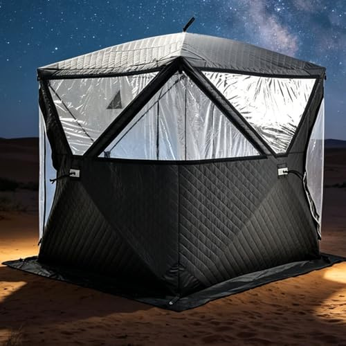 SENODON Tienda De Sauna Exterior para 3-5 Personas, Tienda De Campaña Portátil con Tela Oxford 210d, Aislante Térmica Y Resistente Al Viento, Tienda De Campaña Portátil con Aislante(Black Sauna-1.8m)