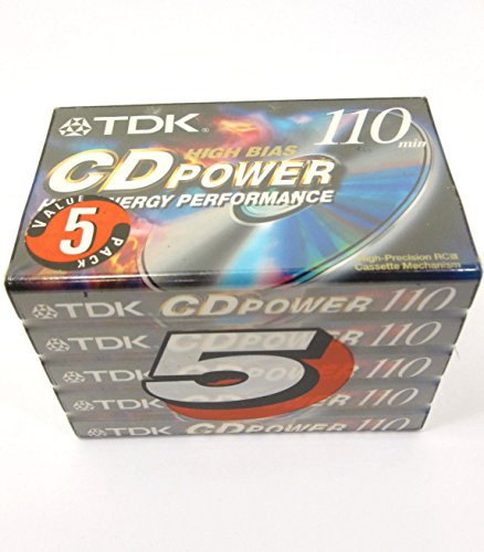 TDK High Bias CD Power 110 Minute Klebeband 5er Set