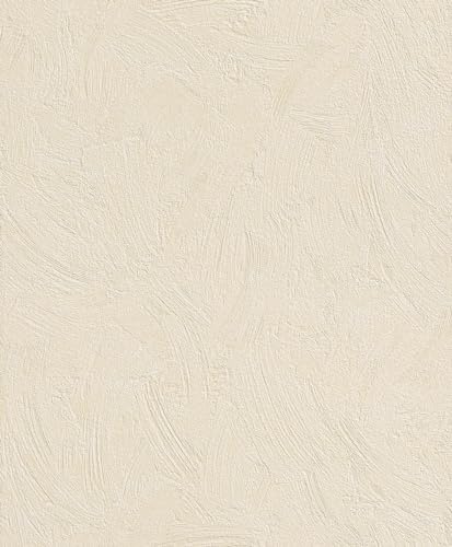 Rasch 483406 Papier peint intissé clair avec aspect plâtre abricot 10,05 m x 0,53 m (L x l)