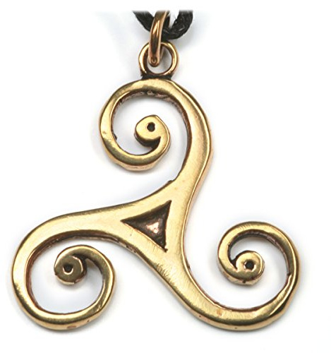Drachensilber Triskel Anhänger keltischer Schmuck Bronze Glücksbringer Halskette mit verstellbarem Band Amulette