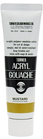 Turner Colour Works Acryl Gouache Artist Acrylic Paint - Single 40 ml Tube - Mustard