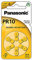 Panasonic PR10 Zinc Air batteries for hearing aids, type 10, 1.4V, hearing aid batteries, 6 in a pack, yellow
