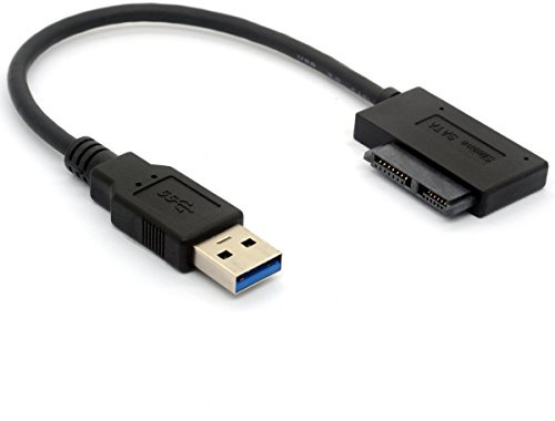 HTGuoji USB 3.0 till 7+6 13 stift Slimline SATA-kabeladapter för bärbar dator CD DVD-rom optisk enhet