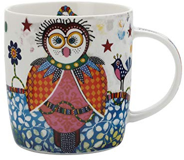 Maxwell & Williams DI0095 Smile Style Becher Boobook, aus Porzellan, Mehrfarbig, 400 ml, in Geschenkbox