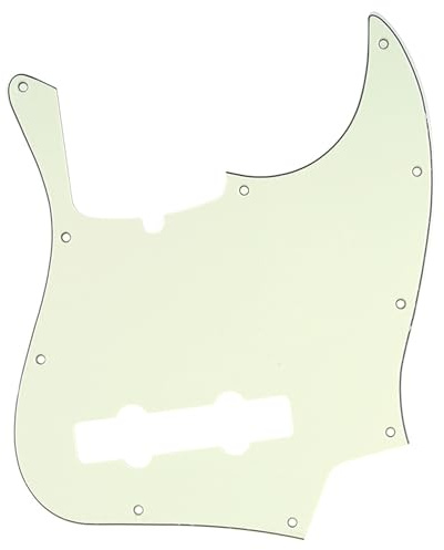 Musiclily Pro 5-Saiter 10 Löcher Contemporary J Bass Pickguard JB-style Schlagbrett für Fender American Jazz Bass,3 lagig Elfenbein