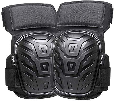 Preciva Professional Knee Pads for Work, Heavy Duty Gel Cushion and Foam Padding KneePads with Anti-Slip Straps and Easy-Fix Clips for Men, Women, Gardening, Flooring