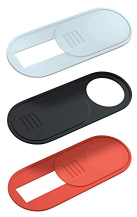 HKDGYHON Webcam-Abdeckung, 0,028 Zoll, ultradünner Kamerablocker für MacBook, iMac, Laptops, Tablets, Smartphones, 720p HD, Schwarz/Weiß/Rot, 3 Stück