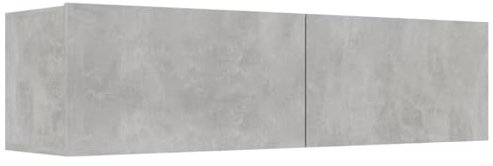 vidaXL Meuble TV, Armoire de Télévision avec Compartiment, Meuble Télé de Salon Salle de Séjour Intérieur, Scandinave, Gris Béton Bois d’Ingénierie