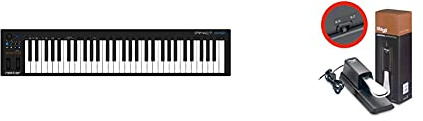 Nektar Impact GX61 USB MIDI Controller Keyboard with Nektar DAW Integration & Stagg SUSPED 10 Universal Sustain Pedal Electric Piano/Keyboard with Polarity Switch