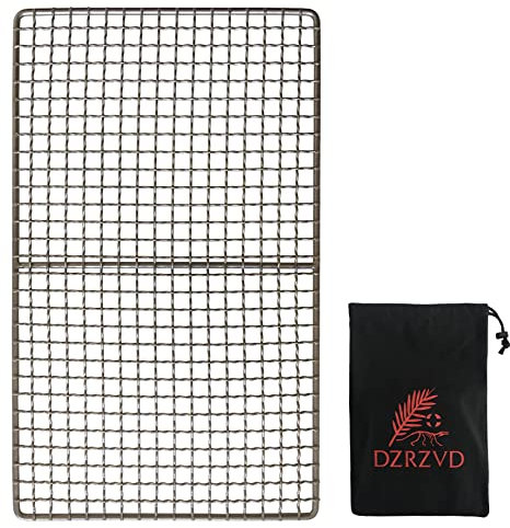 DZRZVD-The Bushcraft Backpacker's Grill Grate - Welded Titanium Mesh (Camping Fire Rated)-7.48X12.6