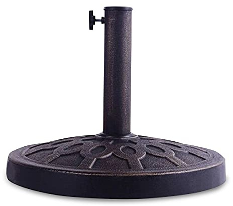RELAX4LIFE Sonnenschirmständer, 13 kg, Schirmständer Sonnenschirm, für Schirmstangen von 38/48 mm, Balkonschirmständer aus Kunstharz, Sonnenschirm Ständer für Garten Balkon, Bronze