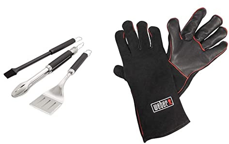 Weber Better Accessoires pour barbecues, Métal 6764 & Gants de Protection, Noir