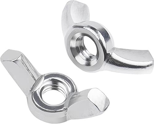 Leryati - Dadi a farfalla DIN 315, M5, 10 pezzi, in acciaio inox, A2, di alta qualità, set di dadi ad ala metrici, in acciaio inox, dadi ad aletta, dimensioni filettate a mano