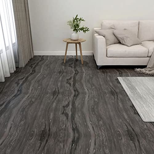 HOMIUSE Piastrelle in PVC, autoadesive, 20 pezzi, 1,86 m², colore grigio scuro, in PVC, autoadesive, per cucina, soggiorno