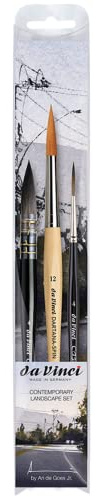 da Vinci Contemporary Landscape Signature Set - Selection Ari de Goes Jr. - 3 Pinsel: 188 No. 12, 498 No. 4, 1290 No. 4, Schwarz