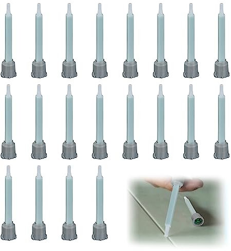 20 Pezzi Resina Ugelli Miscelatori,Ugello Di Miscelazione Statica Ugelli 1:1 Ugelli Di Miscelazione Epossidico Ugello Di Miscelazione Statico Tubo Plastica Colla AB Miscela Ugelli Miscelatore