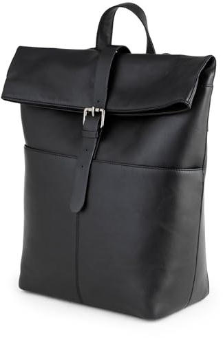 Berliner Bags Rucksack, Tagesrucksack aus Leder mit Laptopfach, Wickelrucksack für Damen und Herren