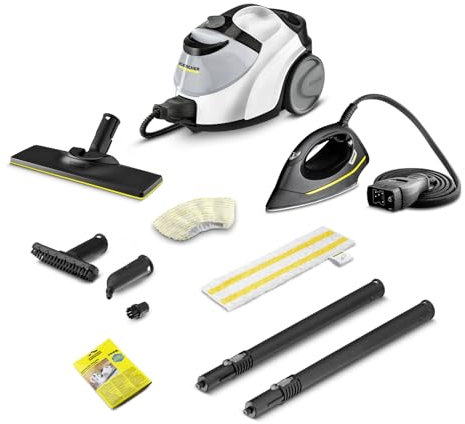 Kärcher SC 5 EasyFix Iron Pulitore a Vapore con ferro da stiro, Pressione 4,2 bar, Tempo di riscaldamento 3 min, Area di lavoro 150 m², Serbatoi 0,5 l + 1,5 l