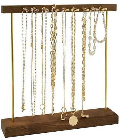 Dreamhousey Présentoir à Bijoux, Pendentif, Collier, Porte-Bracelets, Accessoires de Présentation (Couleur Noyer)