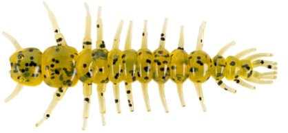 Yum Lures Ohrwurm - 3 Hellgrammite - 8 Stück - Fischangel - Nadelspitze - Kunststoff - Barsch, Kleinmaulbarsch, Forelle, Panfish