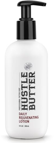 Hustle Butter Tattoo Aftercare - Daily Moisturizing Lotion - Naturally Derived Vegan Cruelty Free - Everyday All Over Use for Tattoos - 9 fl oz