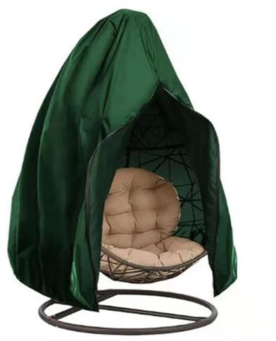 Morbuy Hängesessel Abdeckung, Swing Egg Chair Cover, Hängestuhl mit Reißverschluss Anti-Staub Wasserdicht Schutzhülle, Hängesessel Outdoor Gartenmöbel Schutzhülle (115x190CM,210D Grün)
