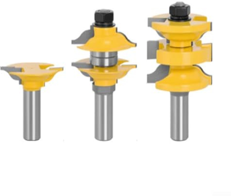 Juego de fresas premium para carpintería, 3 piezas, 12 mangos, resultados sin astillas (12 mm)