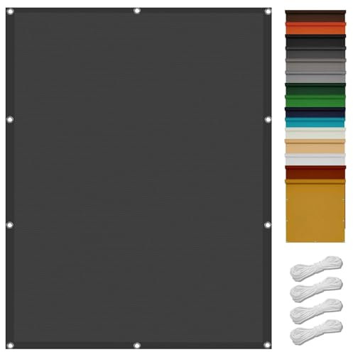 Vela Ombreggiante 4 x 6 m Impermeabile Rettangolare Vela Sole Ombreggiante Protezione UV Antistrappo con Fune per Esterno Giardino Terrazza, Grigio Scuro