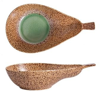 YCCHAH Piastre Di Antipasto Piatto fondo a forma speciale ciotola for zuppa irregolare creativa retrò in ceramica Glaze Restaurant Piatti Economici(A)