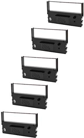 vhbw 5x Farbband Schriftband kompatibel mit Sharp S 10, ER-A 470, ER-A 460, ER-A 450 S, ER-A 440 Nadeldrucker, Bondrucker - Schwarz