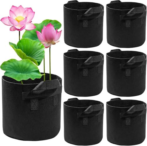 LZMDISU Lily Plant Pots for Pond, 5 Pack Aquatic Pond Planter for Pond, Breathe Reusable Fabric Plant Pots for Aquatic Plants, Potato, Carrot, Onion, Flower