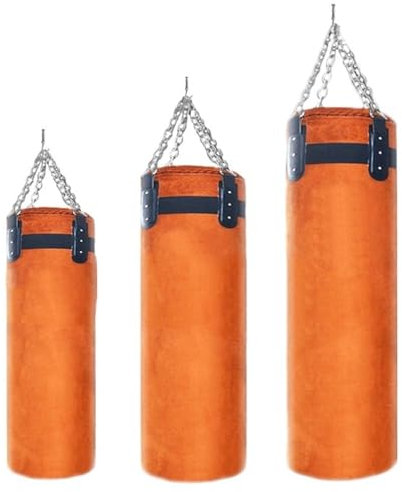 ZiYouao Boxsack HäNgend Verdickter Leder Sandsack Wildleder Boxsack Treten Muay Thai Train Boxen Sandsäcke Boxing Bag(80cm)