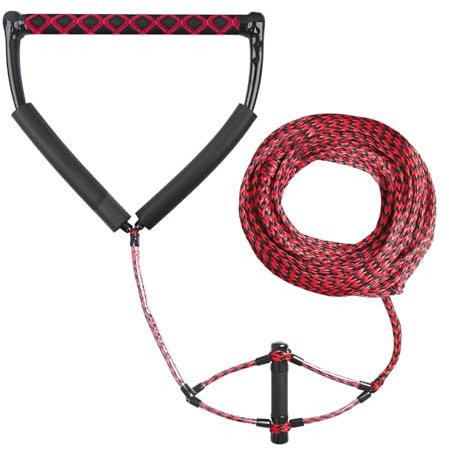 SHBHWS Wasserski Leine Wasserski-Seil mit Griff, Wakeboard-Seil, 75 Fuß Wasserski-Wakeboard-Kneeboard-Seil mit 12 Zoll schwimmenden Griffen, 4 Abschnitte Für Wassersport
