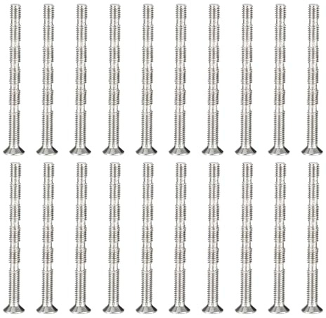 PATIKIL 20 Stück Kreuzschlitz Verbindungsschraube M4 x 50mm Flachkopf | Möbelschrauben, Verbindungsschrauben Set, Metall, für Schubladen Regale Tür Fenster Schrank Griffe Möbel Holzplatte