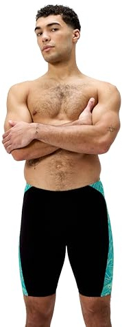 Speedo HyperBoom Panel Jammer para Hombre, Black/Turquoise Gem, 30