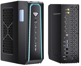 Thdeukoty Mini PC Gaming Core i9-14900F (24 cœurs, 32 cœurs, jusqu'à 5,8 GHz), 64 Go DDR5, 1 to SSD, Refroidissement Liquide, Carte Graphique RTX 5070, Wi-FI 6E, BT5.3, Port RJ45, Quadruple écran