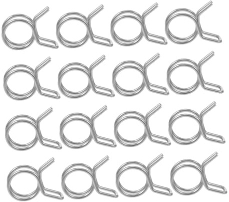 DECHOUS 50PCS Stainless Steel Spring Hose Clamps Double Ring Wire Clips Kit for Fuel Line Irrigation Water Pipe Air Tubing Strong Clamping Force and Easy to Install