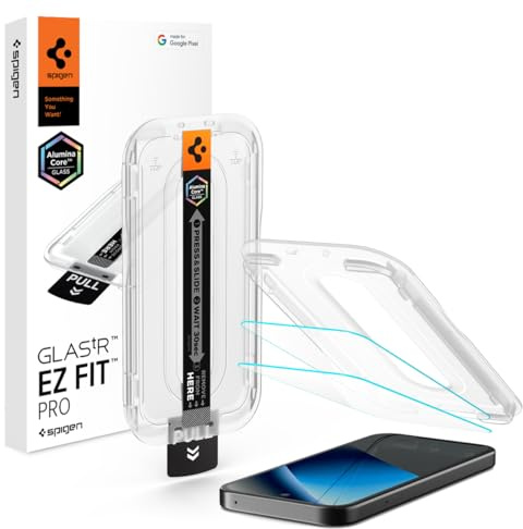 Spigen Glas.tR EZ Fit Pro Skärmskydd kompatibel med Google Pixel 10a, 2 Stycken, med Sjabloon voor Installatiem, Case friendly, 10H+ härdat glas