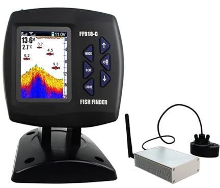FF918-CWLS Neuer kabelloser Fischfinder for Fischerboote, 300 m Reichweite, 45 Grad Betriebsbereich, for Angeln