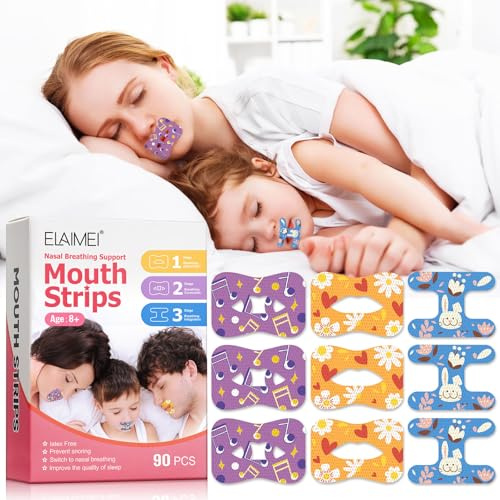Cinta Bucal para Dormir, Tiras Bucales Antirronquidos, Tiras para Dormir Antirronquidos, Cintas Anti Ronquidos (Etapa tres en uno)