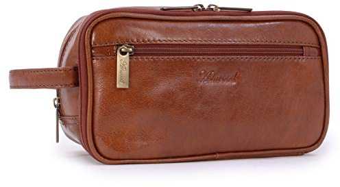 Ashwood - Herren Leder Kulturtasche - Kulturbeutel Mittelgroß - Waschtasche/Kosmetiktasche mit Tragegriff - Chelsea - 2080 - Kastanie Braun
