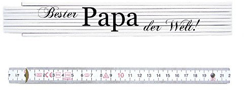 ZOLLSTOCK Spruch BESTER PAPA DER WELT CHOPIN Meterstab BEIDSEITIG BESCHRIFTET