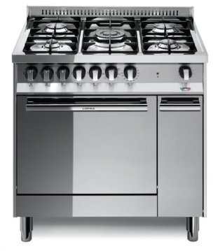 Lofra MT86MF/C cocina Cocina independiente Acero inoxidable Encimera de gas A - Hornos y cocina (Cocina independiente, Acero inoxidable, Giratorio, Acero inoxidable, Frente, Gaz)