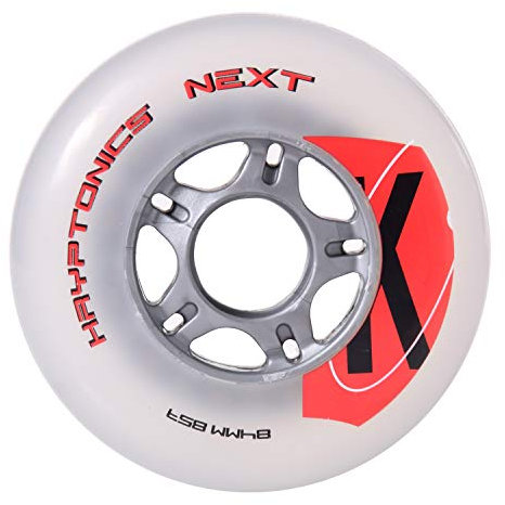 Kryptonics Erwachsene 72608 Next Race Rollen (Ersatzrollen) für alle gängigen Inliner-Marken geeignet, 4er-Pack (Klar/Silber), 84mm