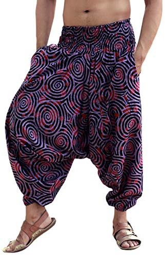 SARJANA Men's Mos Crepe Soft Harem Pants Yoga Baggy Boho Comfy Trouser Free Size