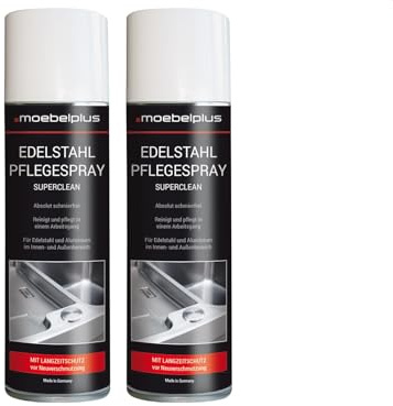 moebelplus Edelstahl-Pflegespray - Superclean - 2er Set